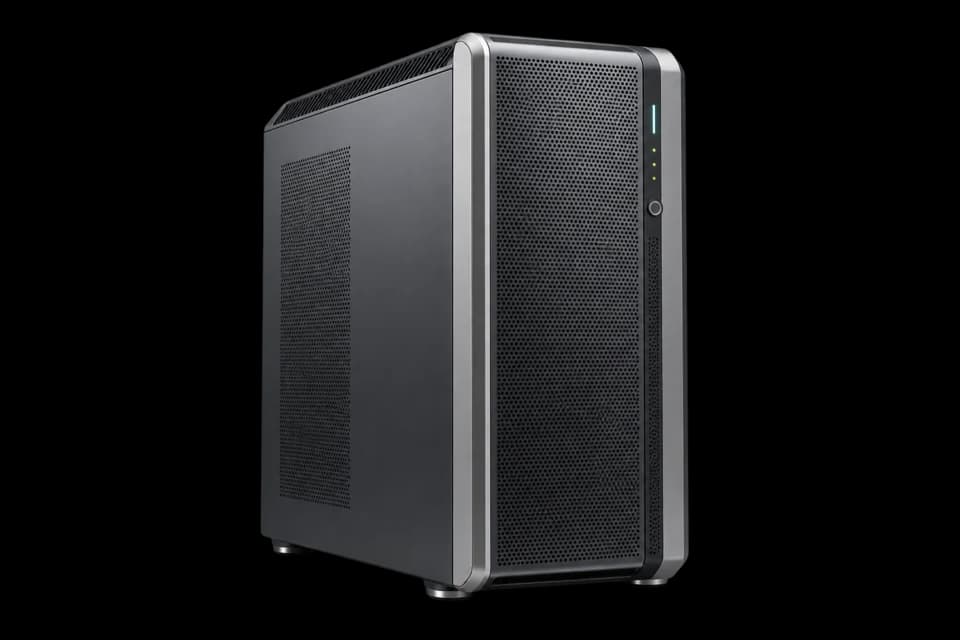 A quiet, high-memory CPU workstation tower